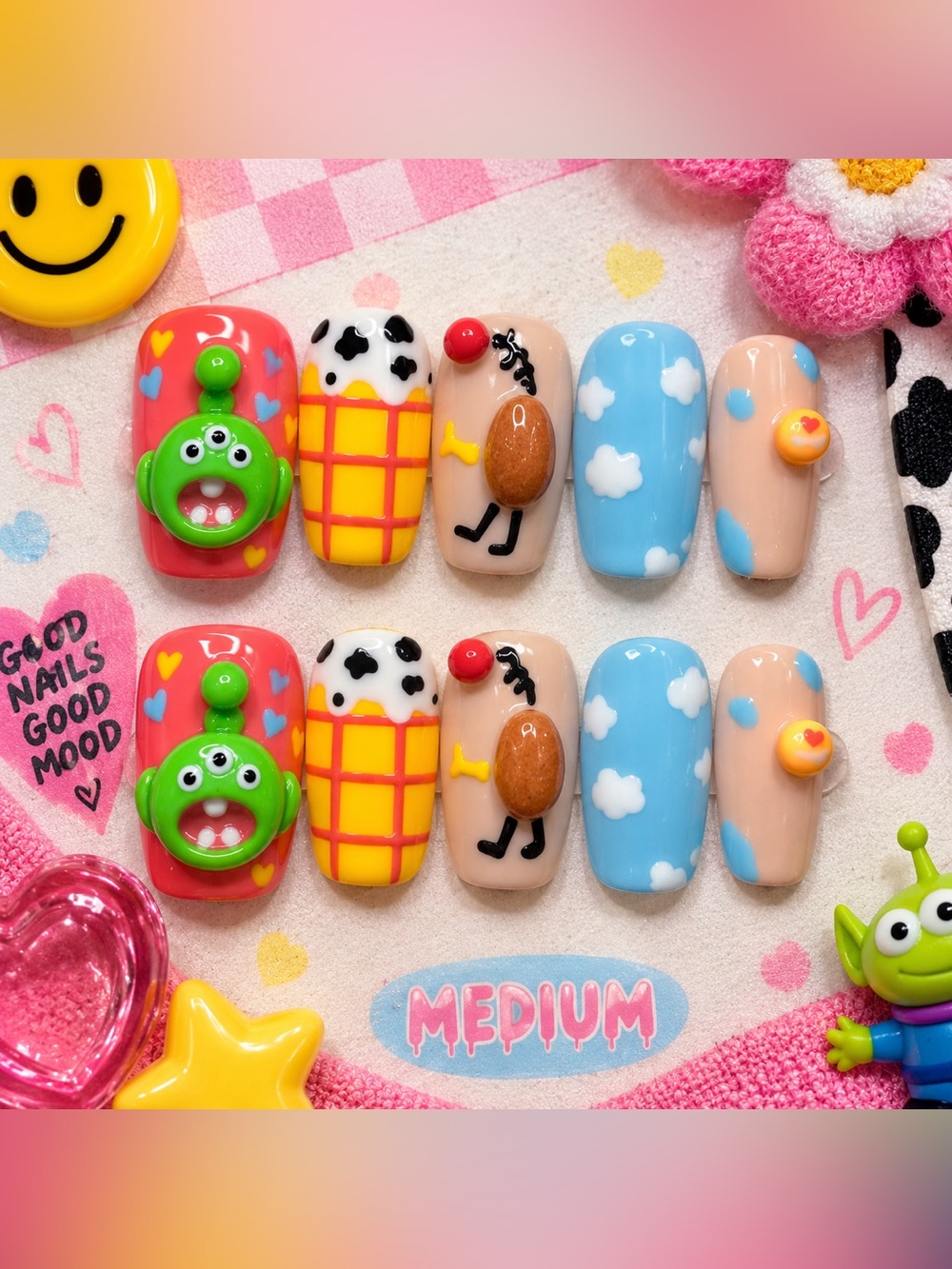 👽 Fun & Playful 3D Press-On Nails